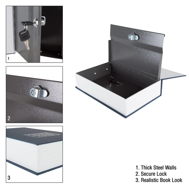 Alt view image 2 of 5 - Stalwart Book Safe with Key - Portable Hidden Dictionary Safe