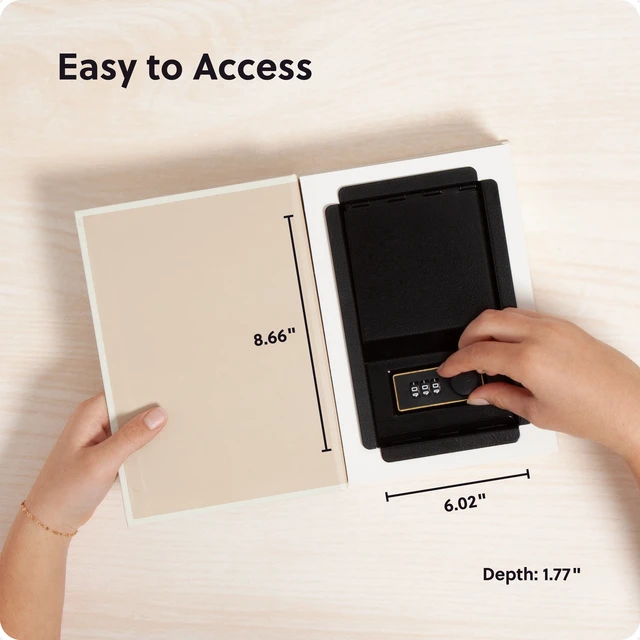 Alt view image 6 of 6 - U Brands Book Diversion Safe, 8.66 x 6.02 x 1.77 in, Hidden Combination Lock Cash Money Box
