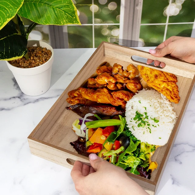 Alt view image 3 of 5 - Hello Hobby Wooden Decor Tray With Handles, Customizable