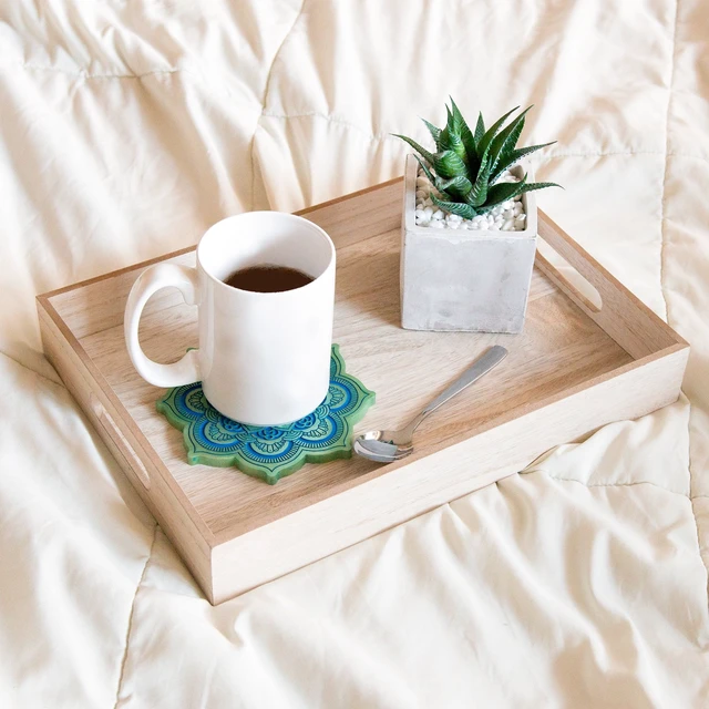 Alt view image 4 of 5 - Hello Hobby Wooden Decor Tray With Handles, Customizable