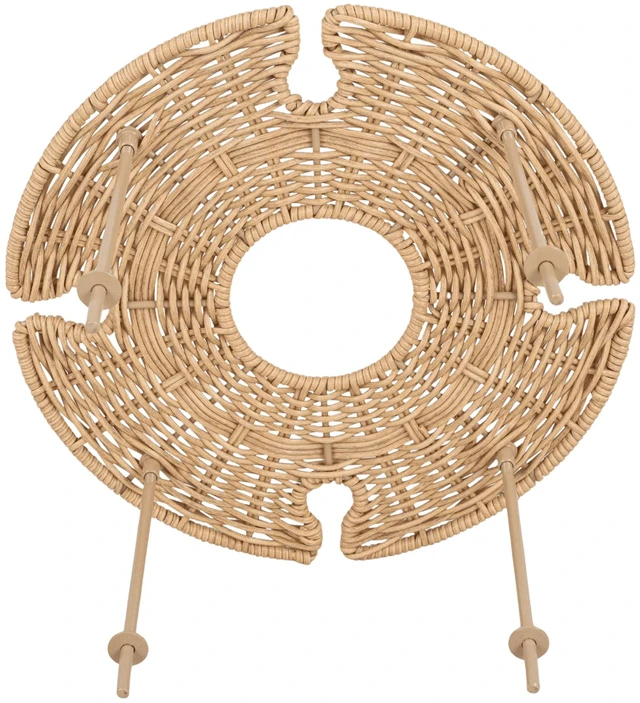Alt view image 5 of 6 - Better Homes & Gardens Rattan Tray with Legs and Wine Holders