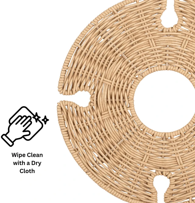 Alt view image 3 of 6 - Better Homes & Gardens Rattan Tray with Legs and Wine Holders
