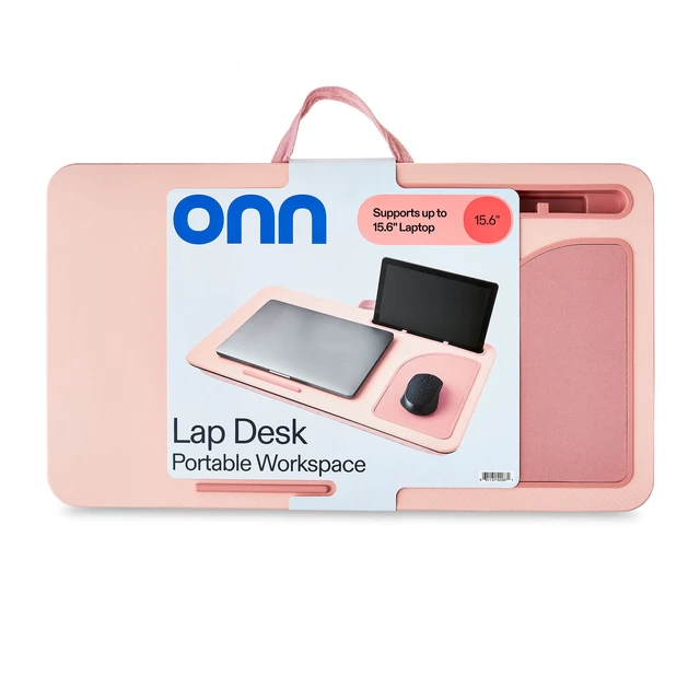 Alt view image 5 of 5 - onn 15.6" Lap Desk Portable Work Station for Laptops, Phone & Tablet, Pearl Blush