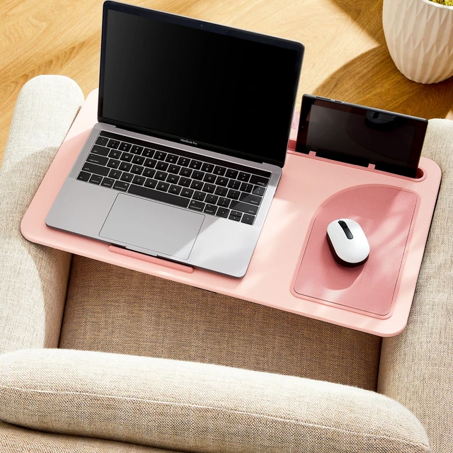 Alt view image 2 of 5 - onn 15.6" Lap Desk Portable Work Station for Laptops, Phone & Tablet, Pearl Blush
