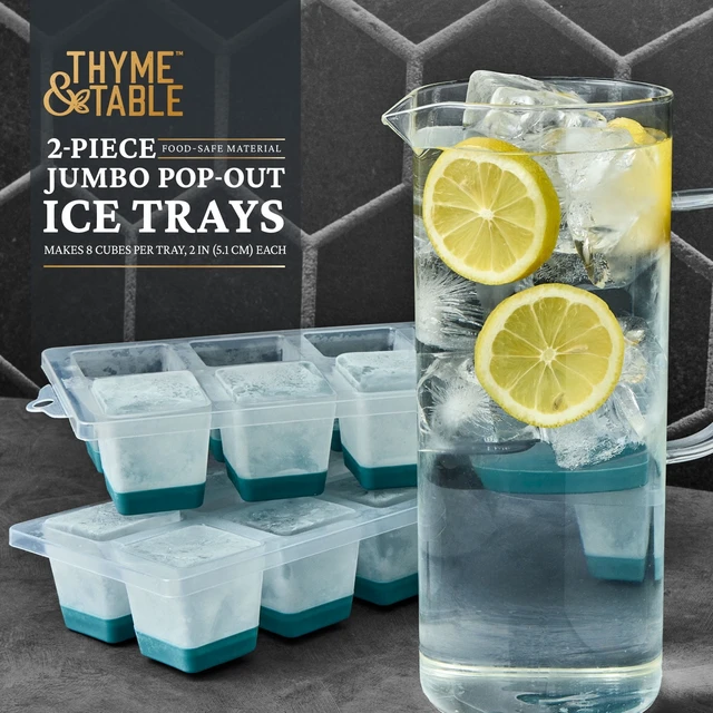 Alt view image 5 of 5 - Thyme & Table 2-Piece Jumbo Pop-Out Ice Tray Set, Blue