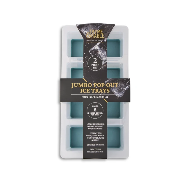 Alt view image 4 of 5 - Thyme & Table 2-Piece Jumbo Pop-Out Ice Tray Set, Blue