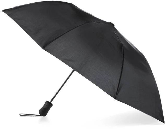 Main image of Totes Recycled Canopy Auto Open Umbrella, Black