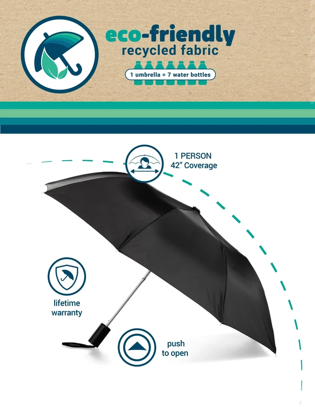Alt view image 4 of 4 - Totes Recycled Canopy Auto Open Umbrella, Black