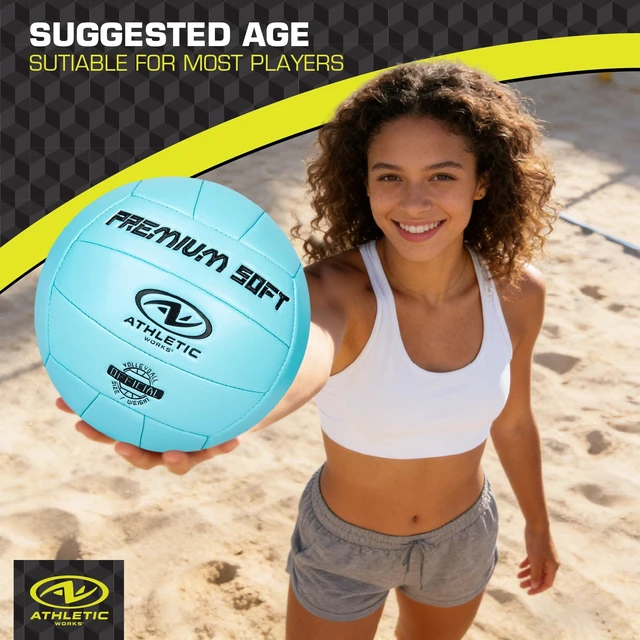 Alt view image 3 of 5 - Athletic Works Size 5 Premium Soft Volleyball Blue