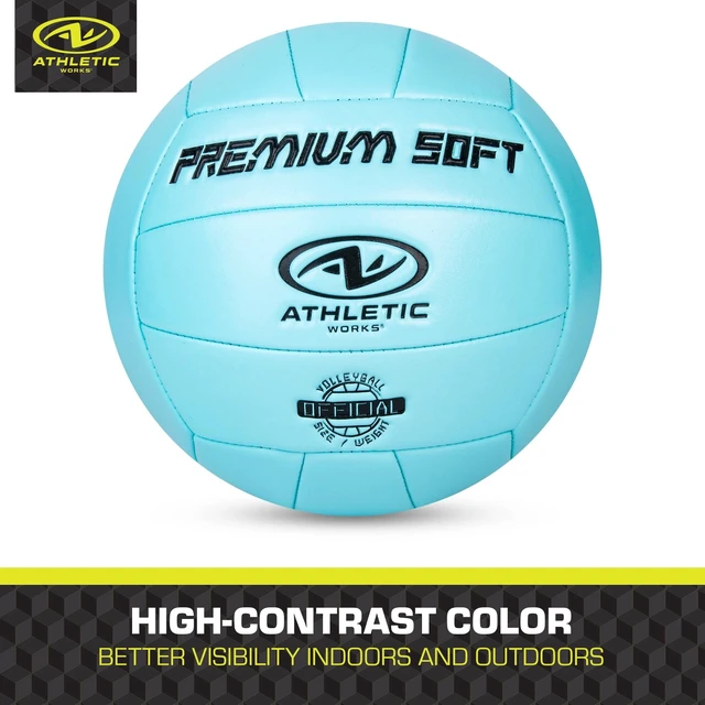 Alt view image 5 of 5 - Athletic Works Size 5 Premium Soft Volleyball Blue