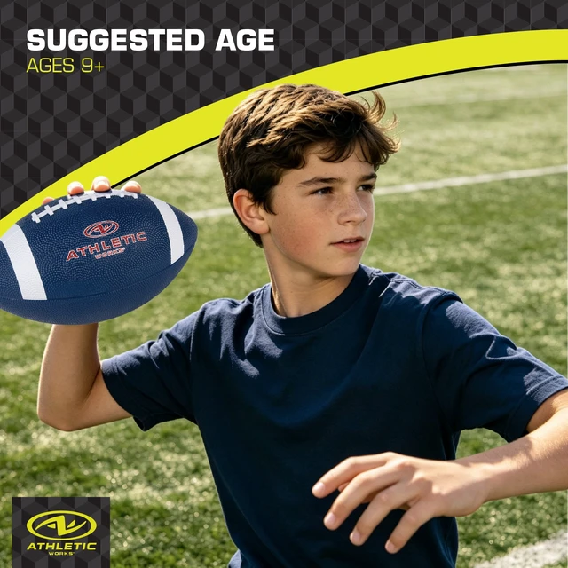 Alt view image 4 of 6 - Athletic Works Americana Junior Football, Red, White and Blue
