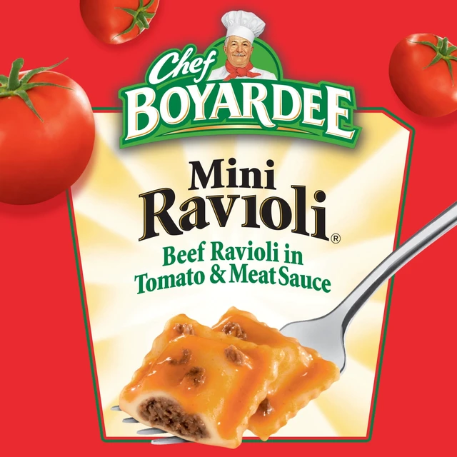 Alt view image 5 of 5 - Chef Boyardee Mini Beef Ravioli in Pasta Sauce, 15oz Can, Pack of 4