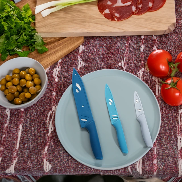Alt view image 6 of 6 - Mainstays 3-Piece Stainless Steel Color Knife Set