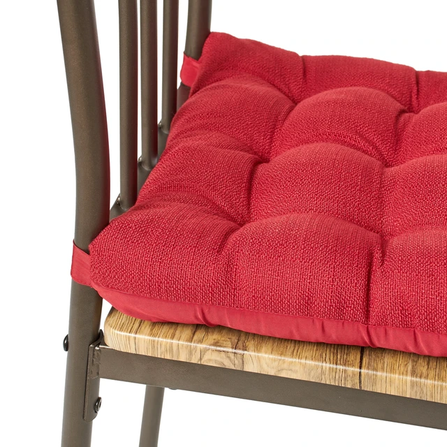 Alt view image 2 of 5 - Mainstays Textured Chair Seat Pad, Red, 15.5"x16", 1-Piece