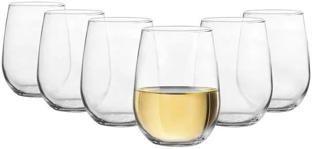 Alt view image 5 of 5 - 4 Pack Mainstays Clear Stemless Wine Glass Set, 17oz