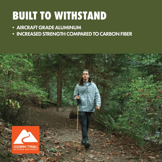 Alt view image 6 of 6 - Ozark Trail Aluminum Quick Lock Adjustable Trekking Pole with EVA Grip