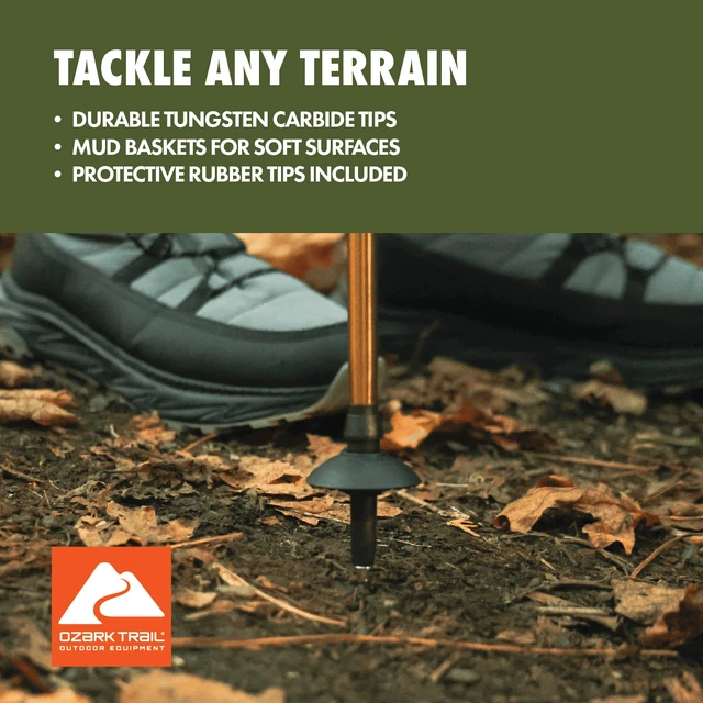 Alt view image 3 of 6 - Ozark Trail Aluminum Quick Lock Adjustable Trekking Pole with EVA Grip
