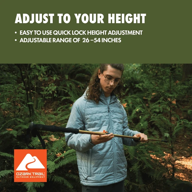 Alt view image 2 of 6 - Ozark Trail Aluminum Quick Lock Adjustable Trekking Pole with EVA Grip