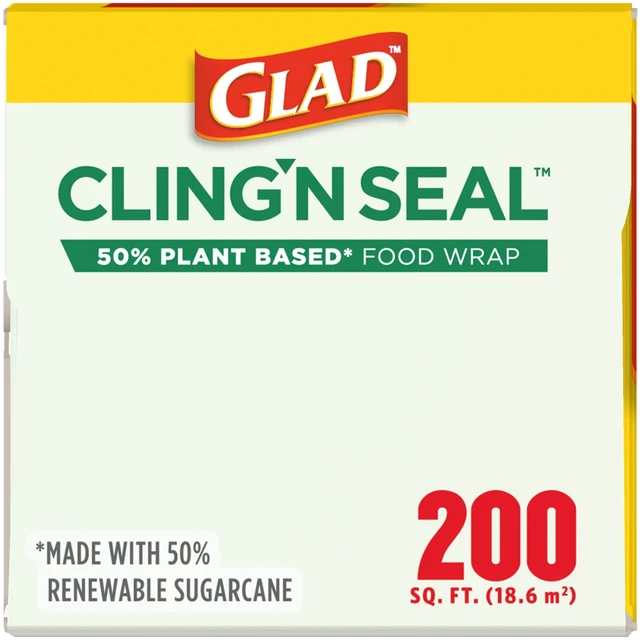 Alt view image 3 of 5 - Glad Cling'N Seal Plant Based Food Wrap, 200 Sq Ft Roll