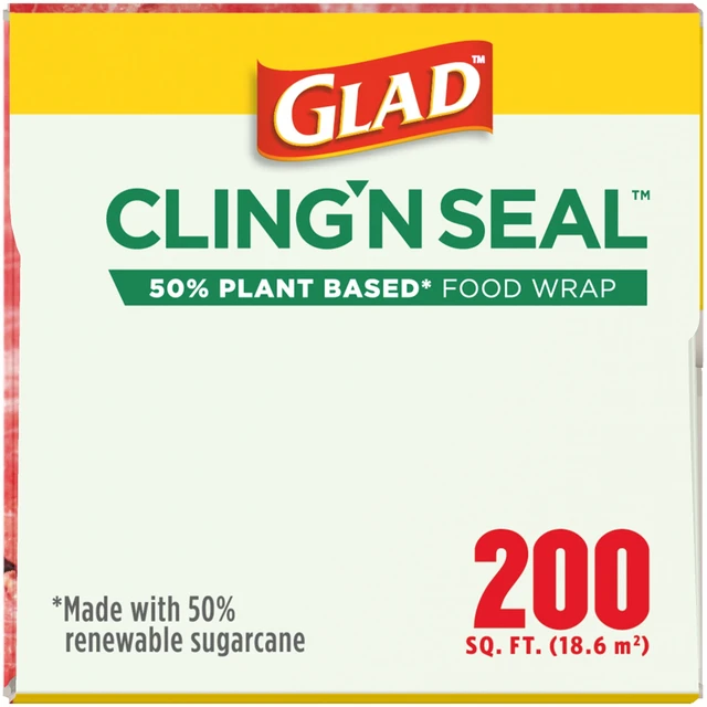 Alt view image 5 of 5 - Glad Cling'N Seal Plant Based Food Wrap, 200 Sq Ft Roll