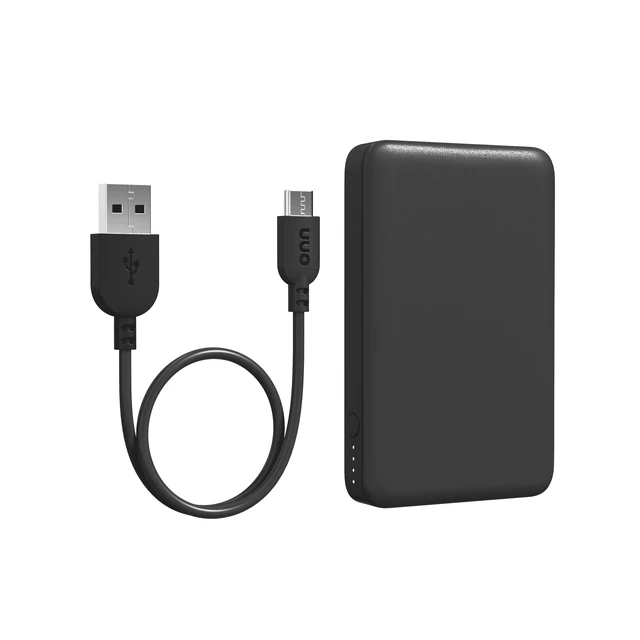 Alt view image 4 of 5 - Onn 5000mAh Power Bank with USB-C & USB-A Ports, Compact Size, LED Indicator, Black, Compatible with iPhone, Samsung, Pixel & More