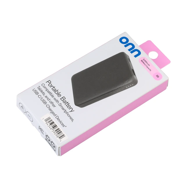 Alt view image 2 of 5 - Onn 5000mAh Power Bank with USB-C & USB-A Ports, Compact Size, LED Indicator, Black, Compatible with iPhone, Samsung, Pixel & More