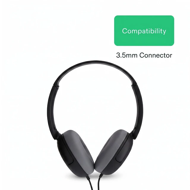 Alt view image 3 of 6 - Onn On-Ear Headphones with 3.5mm Connector, Black