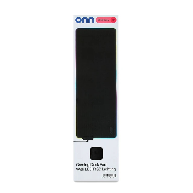 Alt view image 6 of 7 - Onn 32in Gaming Desk Pad with LED RGB Lighting, Black