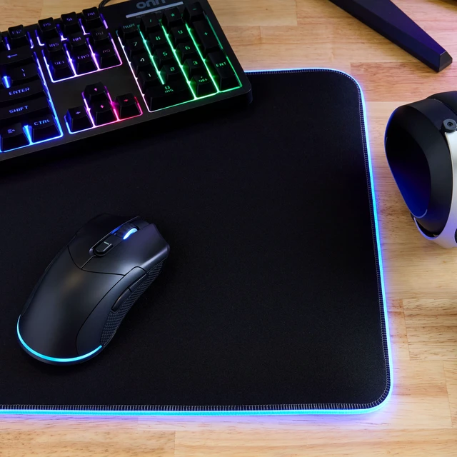 Alt view image 4 of 7 - Onn 32in Gaming Desk Pad with LED RGB Lighting, Black