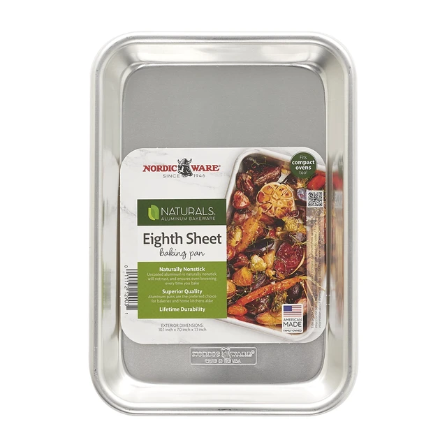 Alt view image 2 of 5 - Nordic Ware Naturals 10" x 7" Aluminum Eighth Sheet, Rectangular Cookie & Baking Pan
