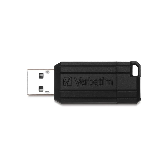 Alt view image 2 of 7 - Verbatim Pinstripe 16GB USB Flash Drive, Black