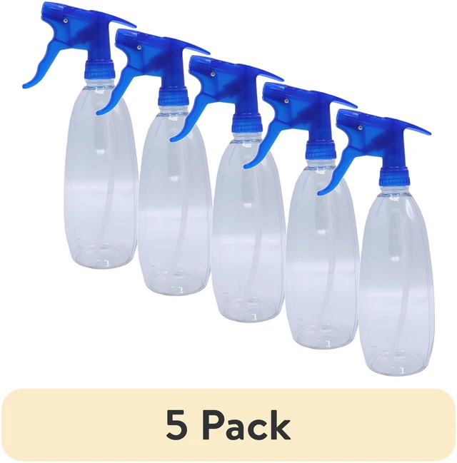 Main image of Mainstays 24oz Plastic Refillable Spray Bottle with Adjustable Nozzle (5 Pack)