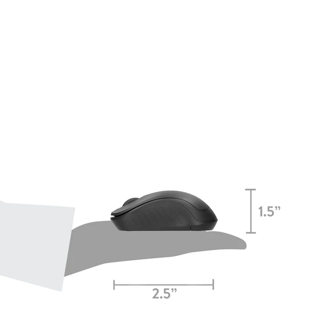 Alt view image 4 of 6 - Onn Wireless 3-Button Mouse with 2.4GHz USB Nano Receiver, Gray Stone Finish