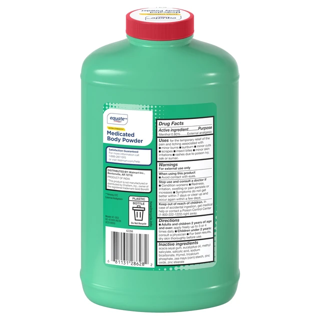 Alt view image 2 of 6 - Equate Extra Strength Medicated Body Powder, Eucalyptus Scent, 10oz