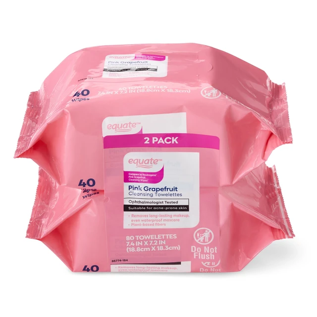 Main image of Equate Pink Grapefruit Cleansing Towelettes, 80 Count