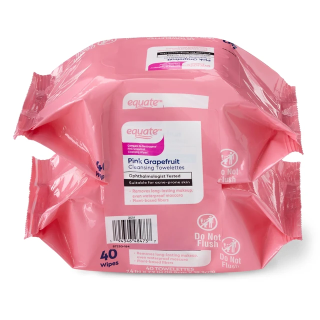 Alt view image 2 of 6 - Equate Pink Grapefruit Cleansing Towelettes, 80 Count