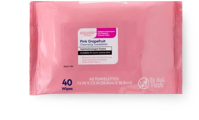 Main image of Equate Pink Grapefruit Cleansing Towelettes, 40 Count