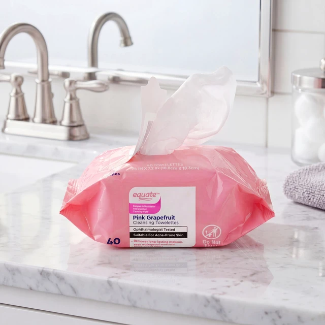 Alt view image 2 of 6 - Equate Pink Grapefruit Cleansing Towelettes, 40 Count
