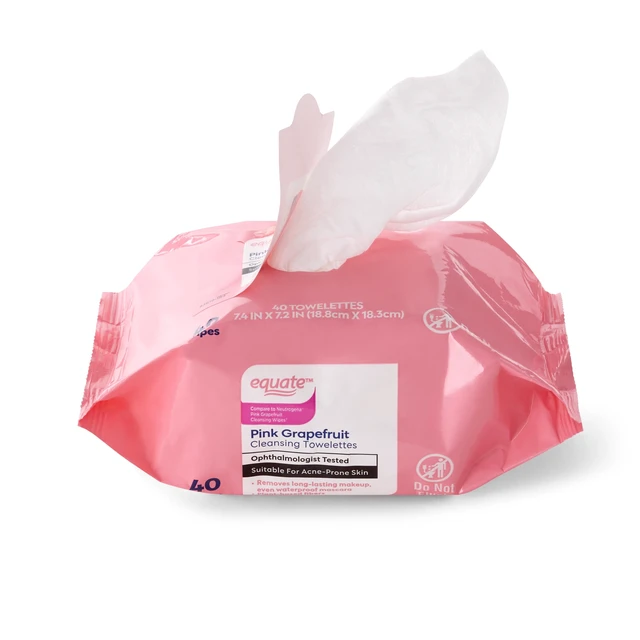 Alt view image 6 of 6 - Equate Pink Grapefruit Cleansing Towelettes, 40 Count