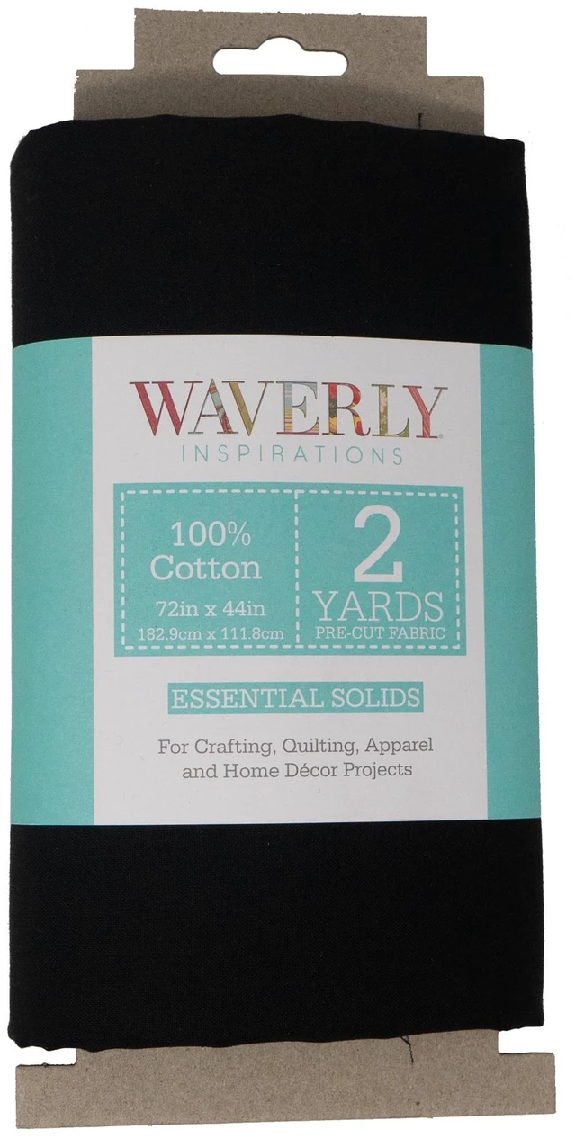 Main image of Waverly Inspirations 100% Cotton Solids Fabric 2 Yard Cut 44" Wide Onyx for Quilting and Sewing