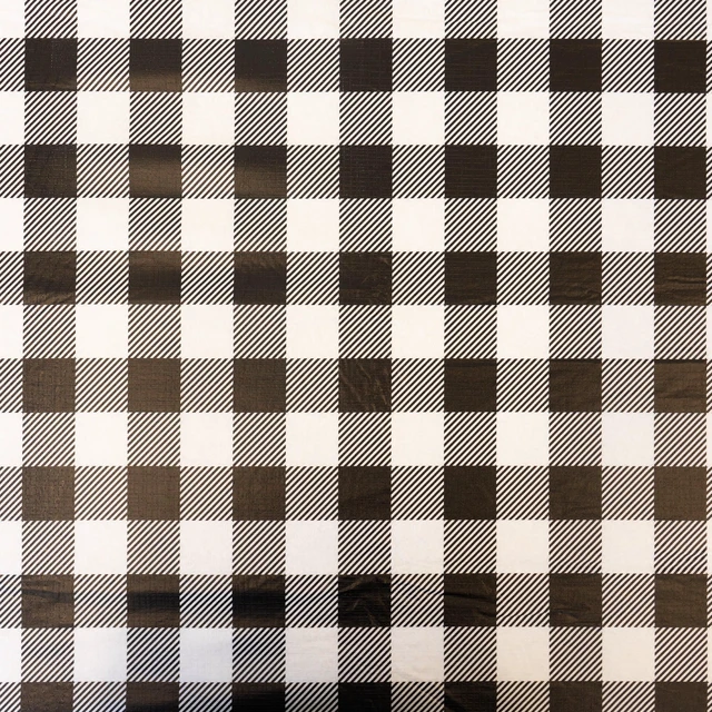 Alt view image 5 of 6 - Waverly Inspirations 6 ft Table Elastic-Fitted Vinyl Tablecover with Flannel Backing, 72 x 30 in, Gingham Black, 1 Pack