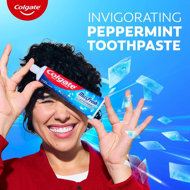 Alt view image 3 of 6 - Colgate Max Fresh Whitening Toothpaste with Mini Breath Strips, Cool Mint, 6.3oz Tube