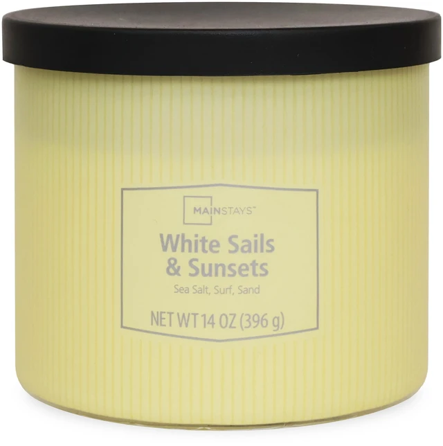 Alt view image 3 of 6 - Mainstays 3-Wick Textured Wrapped Candle 14oz, White Sails and Sunsets