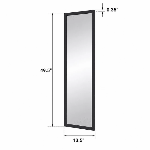 Alt view image 4 of 6 - Mainstays 13.5in x 49.5in Black Modern Door Mirror
