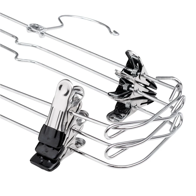 Alt view image 4 of 6 - Mainstays 6-Tier Space-Saving Chrome Metal Pant & Skirt Hanger