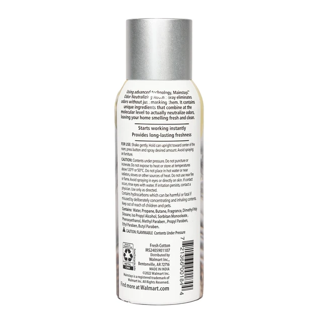 Alt view image 3 of 6 - Mainstays Odor Neutralizing Room Spray, Fresh Cotton, 4 fl oz
