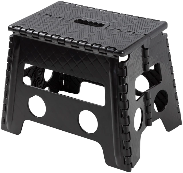 Main image of Mainstays One Step Folding Step Stool, Black Plastic