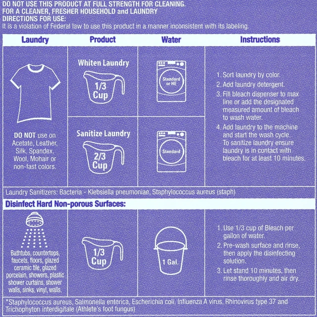 Alt view image 6 of 7 - Great Value Concentrated Liquid Bleach, 121 Fl Oz