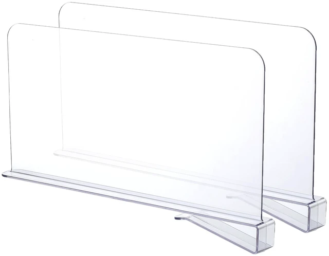 Main image of Mainstays Clear Plastic Closet Shelf Dividers 2-Pack
