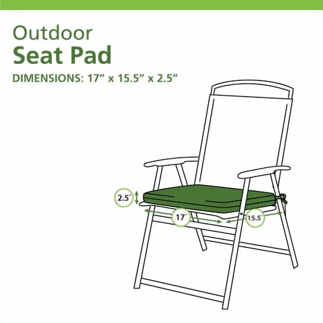 Alt view image 3 of 6 - Mainstays 15.5 in D x 17 in W Modern Multi Stripe Rectangle Outdoor Seat Pad, 1 Pack